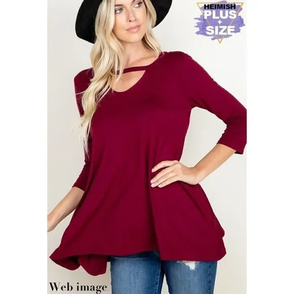 V neck/back multicolored tunic w/pockets - Picture 6 of 15